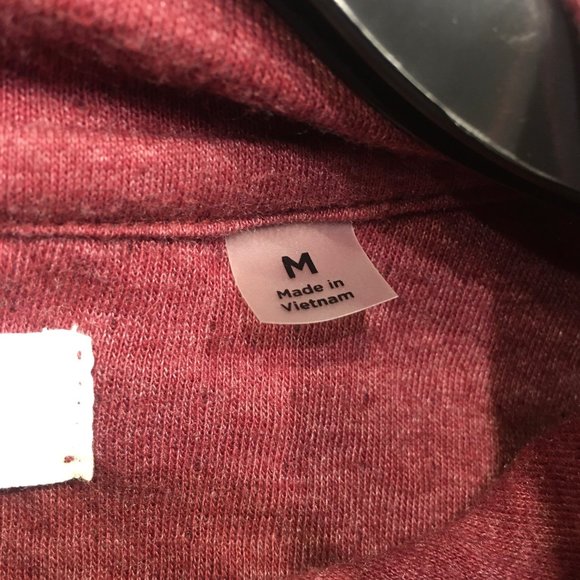 PACSUN WOMENS CROPPED HOODIE BURGUNDY DISTRESSED MEDIUM - Picture 10 of 12